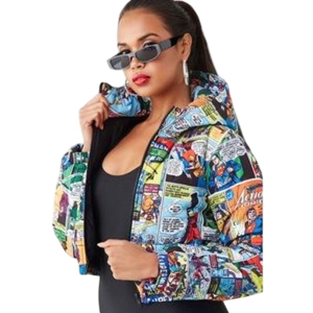 Forever 21 x DC Comics Cropped Comic Book Jacker Womens Size S